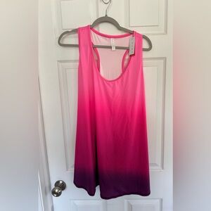 Livi by Lane Bryant Pink Ombre Racerback Tank Top